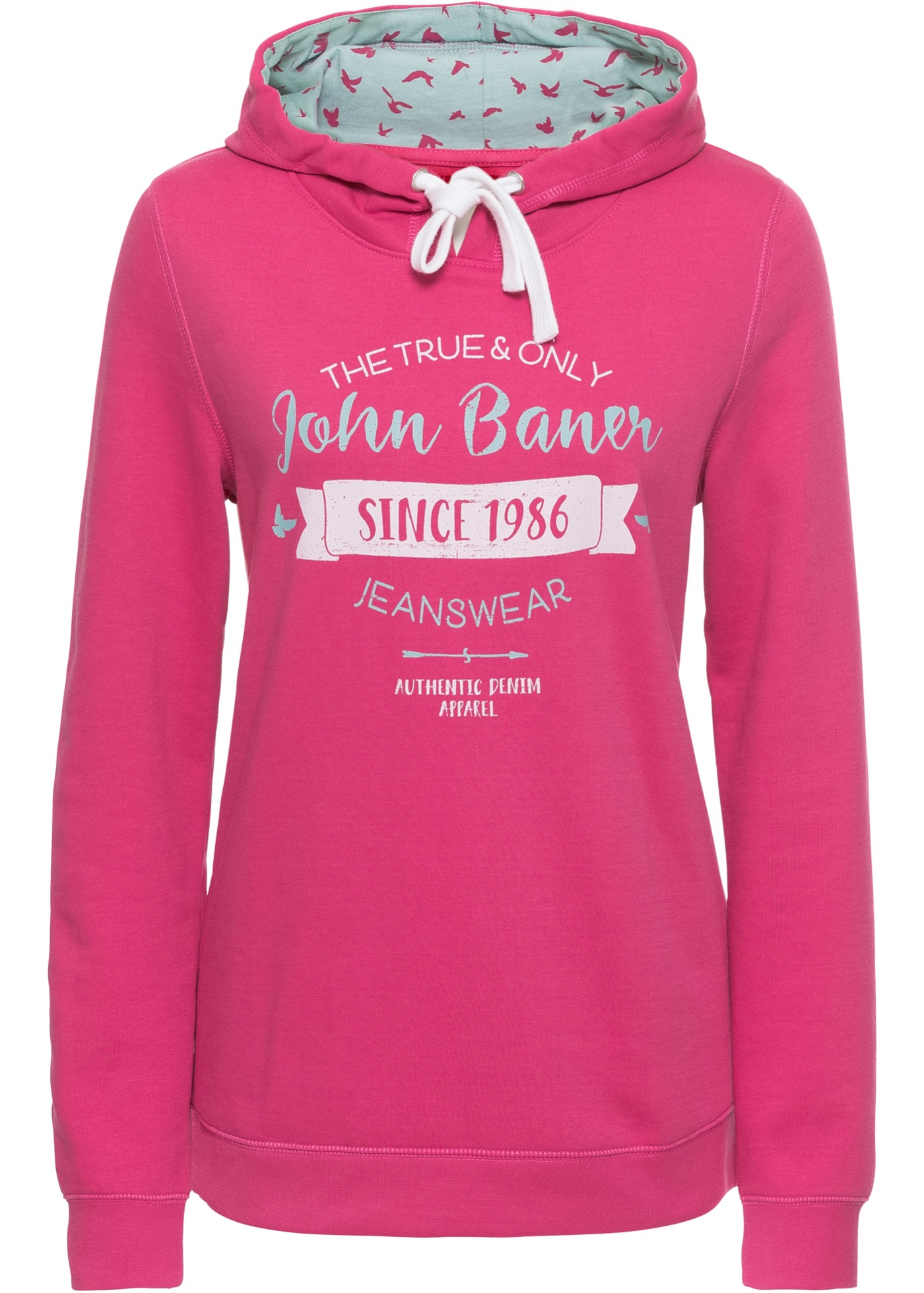 Shirt Baner Longues Sweat Pour Manches John Femme Fuchsia Capuche Jeanswear À Imprimé Bonprix 1Ix1dRqwz