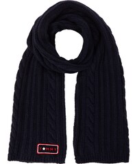 Tommy Hilfiger Cable Mix Scarf, Echarpe Femme, Bleu Navy, Unique (Taille Fabricant
