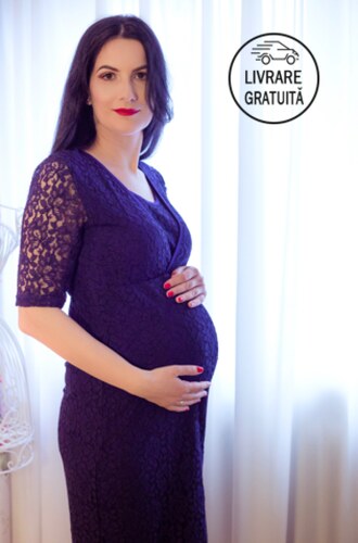 Blue Lace Rochie Eleganta Gravida Alaptare Glamiro