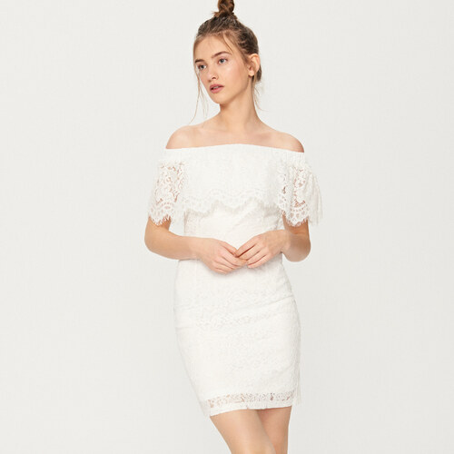 Reserved Rochie Cu Umeri Goi Ivory Glamiro