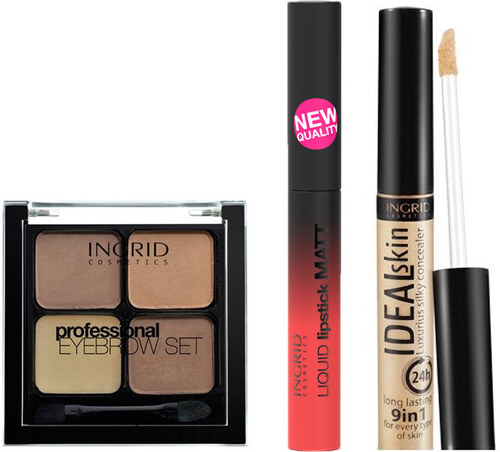 Ingrid Cosmetics Set Ruj Anticearcan Si Set De Stilizare Sprancene