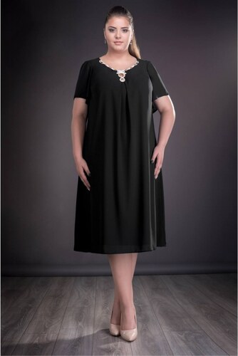 Per Donna Rochie De Seara Din Voal Marimi Mari Renata Negru Glamiro