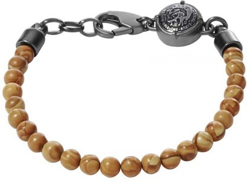 Diesel Bracelet acier et perles jaspe Homme DX0878060 , Bijou pour Homme Diesel en Acier inoxydable