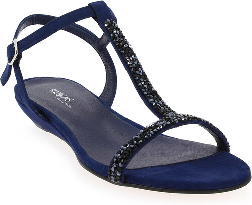 Soldes PETULA Femme Bleu pieds nu Sandales Reqins et TrwX1qT