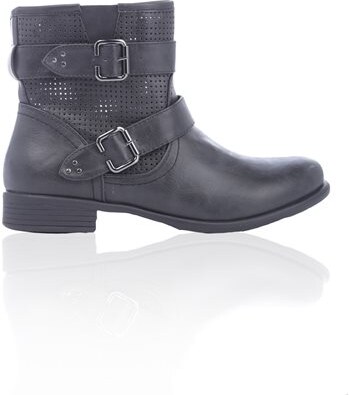 Femme Synthetique Clous Ajourées polyurethane Boots Bleu Et n4IYaxq6